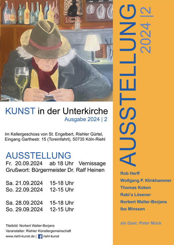 Das Plakat zur Septemberausgabe enthält die Namen der Ausstellenden sowie die Öffnungszeiten